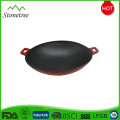 Cast iron japanese wok with wooden lid